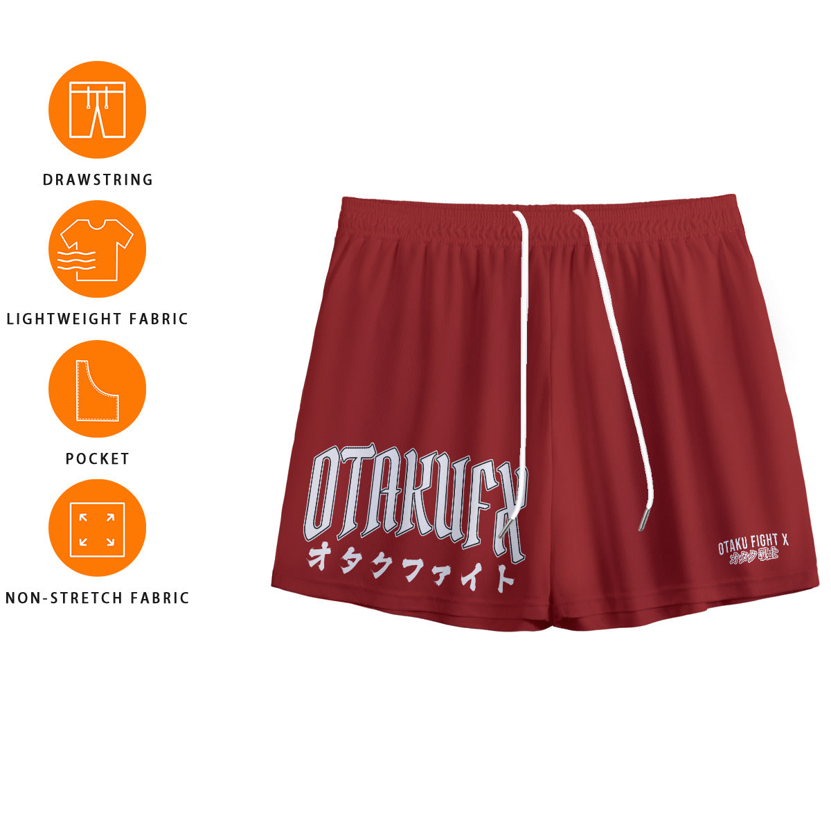 OTAKUFX Unlimited Mesh Gym Shorts (Crimson)