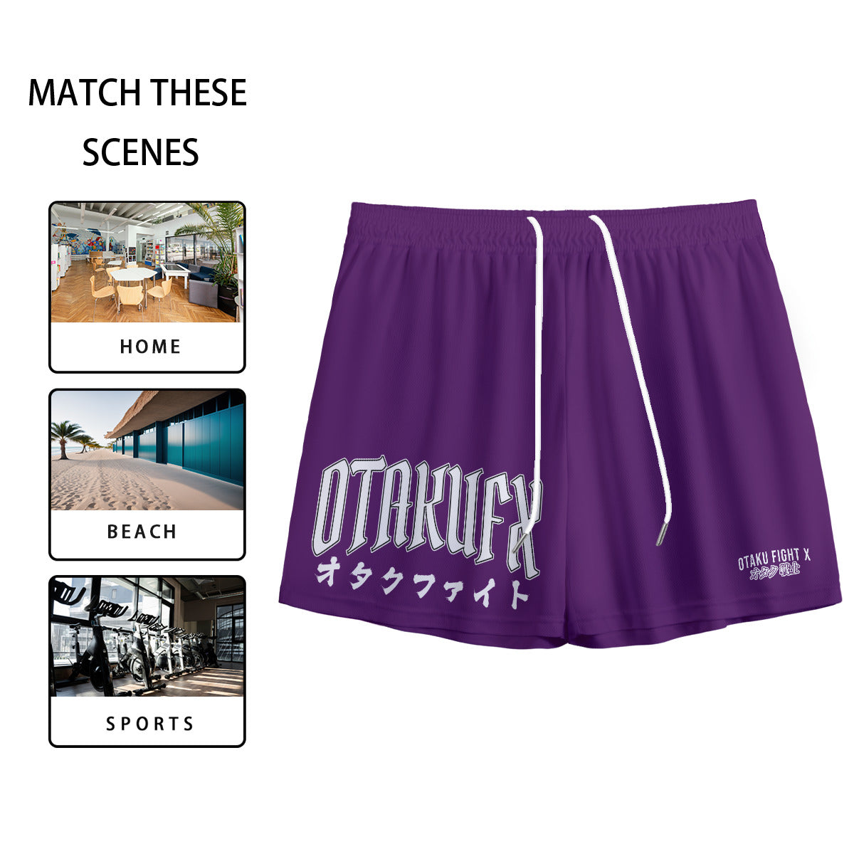 OTAKUFX Unlimited Mesh Gym Shorts (Grape)