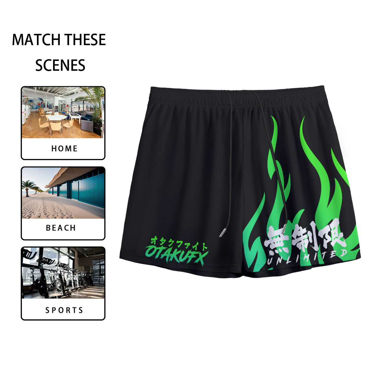 OTAKUFX Unlimited Mesh Gym Shorts (Minty Fresh)